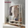 VASAGLE Industrial Pipe Clothes Rack, Oak and Cream