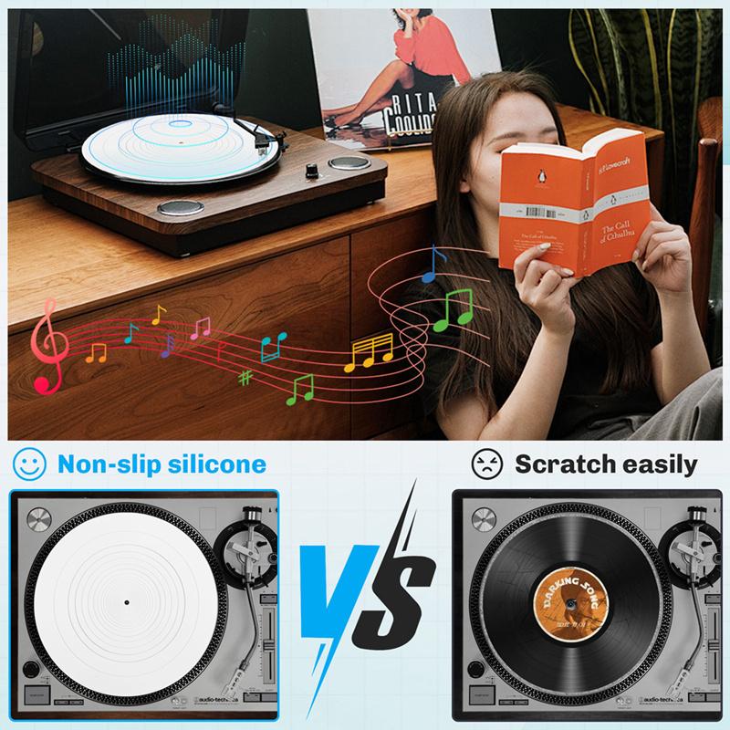 295Mm Silicone Turntable Mat Anti-Vibration Slipmat Record Mat For LP Vinyl Record Player Audio Replacement Accessory C-ABVK