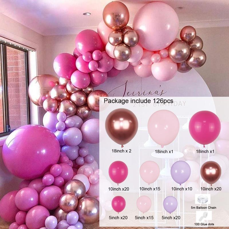 Baby Shower Decorations Macaron White Pink Blue Gold Balloon Arch Kit Wedding Birthday Boy Or Girl Gender Reveal Party