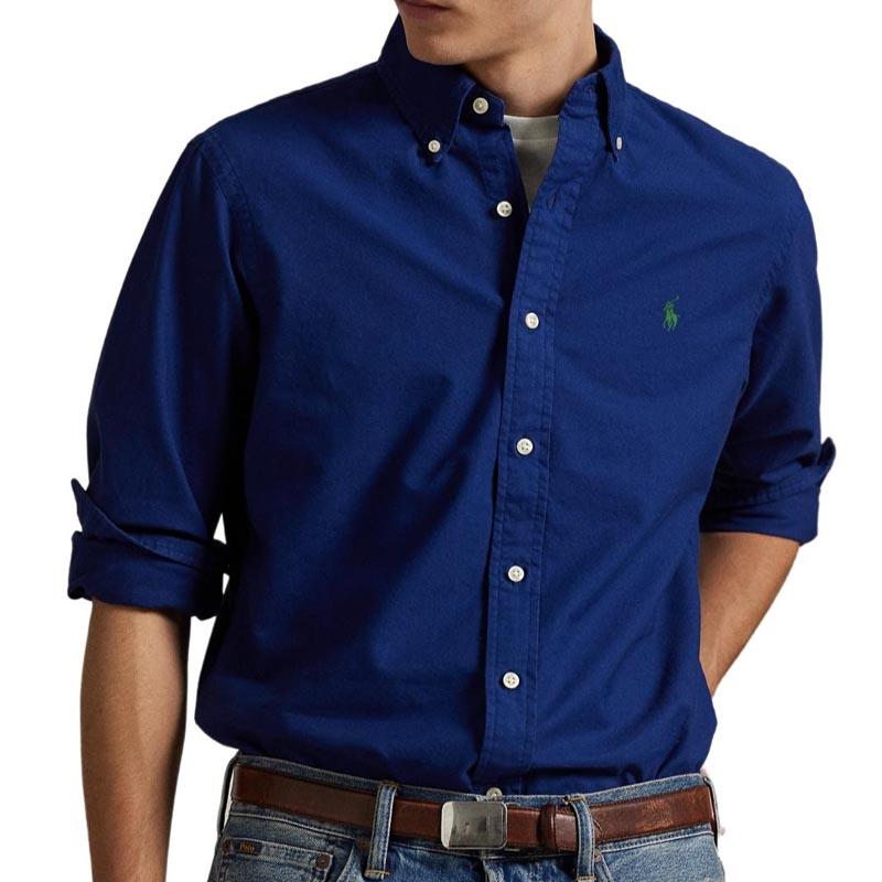 Polo Ralph Lauren Однотонная однобортная рубашка свободного кроя с длинными рукавами для мужчин MNPOWOV16824487-400