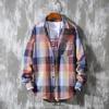 Men's Long-Sleeve Plaid Shirt - Autumn Hong Kong Style, Trendy Korean Slim Fit, Casual Jacket for Couples