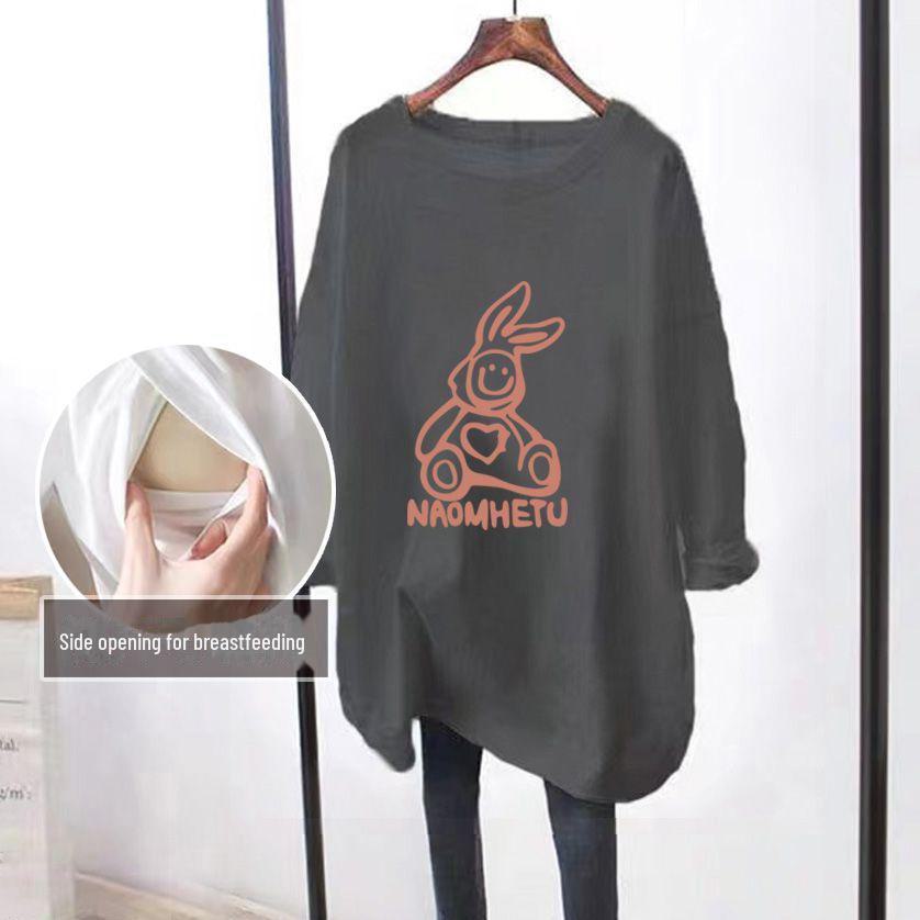 Maternity Long Sleeve Loose T-Shirts for Breastfeeding - Spring & Autumn Fashion