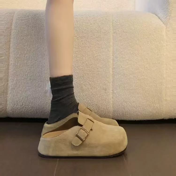 Женские Birkenstocks на толстой подошве с внутренней танкеткой для низкорослых, для весны и лета, шлепанцы с одной лямкой, и женская обувь