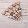 Wood Pacifier Holder Clips Bear Baby Teether Toys Straps Cute Baby Pacifier Chain  Baby