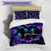 3PC Custom Name Butterflies Roses Fantasy Bedding Set Printed Bedding Set Duvet Cover Closure Includes 1 Duvet Cover & 2 Pillowcases for All Seasons B
