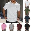 Men's Fashion Printed Round Neck Straight Shoulder Short Sleeve T-Shirt Top
