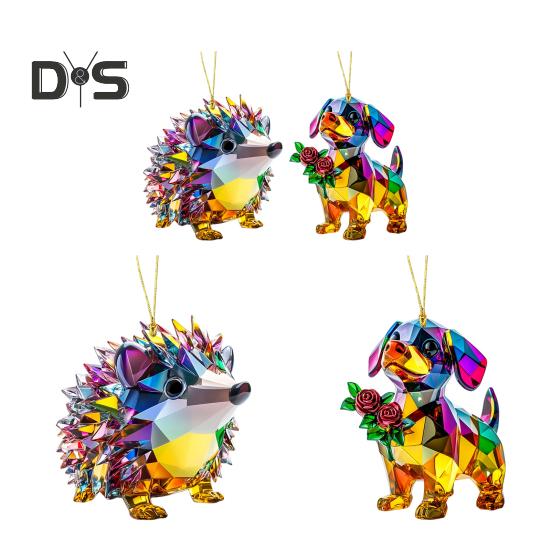 1/2 шт. Автомобильные подвески с шнурком, легко подвешиваются, цветные хрустальные украшения, сверкающие акриловые украшения, подвески в виде ежика