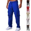 Men's New Multi Pocket Work Pants, Sanitary Pants, Casual Drawstring Straight Leg Pants