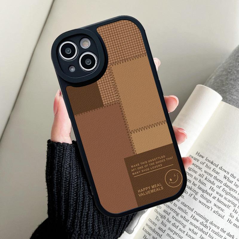 Кожаный черный корпус, силиконовый гибкий мягкий чехол из ТПУ, модная задняя крышка для мобильного телефона с принтом для iPhone, Samsung, Xiaomi