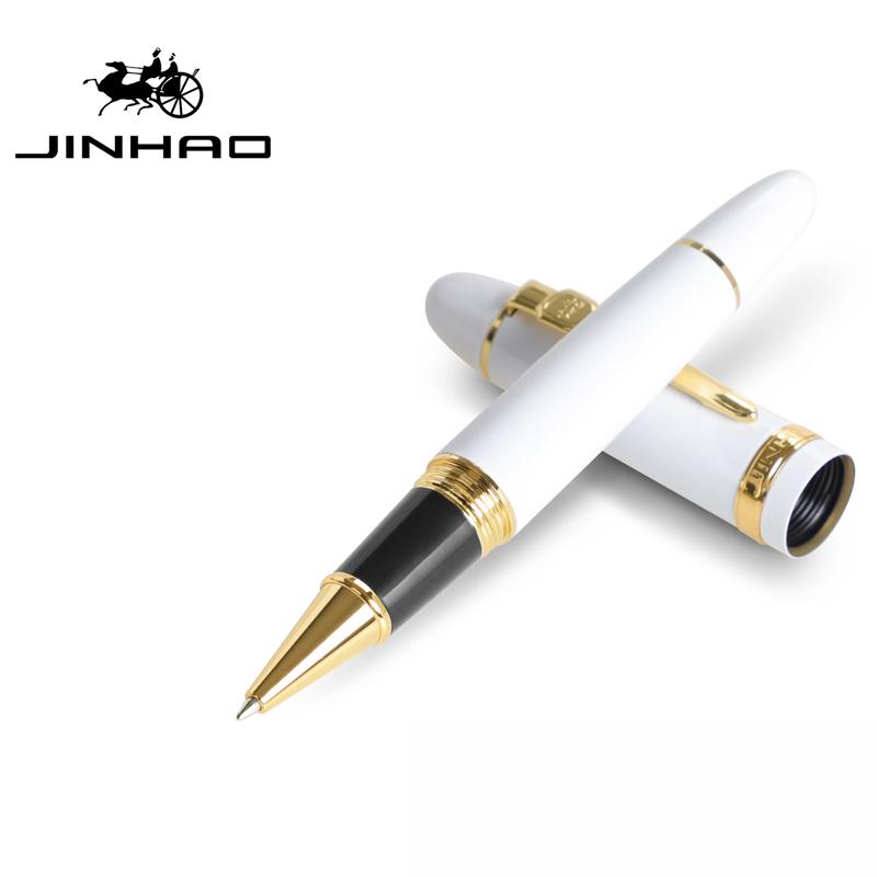 Jinhao 159 Металлическая Ручка-Роллер Большого Размера Серебряная Отделка Сменная Картридж Professional Офис Школа Дом Канцелярские Товары Пишущая Ручка