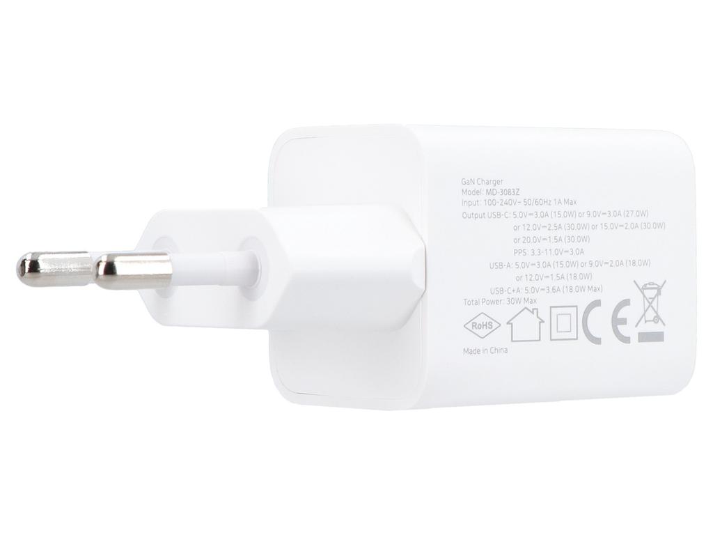 New Encore Energy MD-3083Z GaN 30W USB-A USB-C QC PD Wall Charger