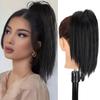 Синтетический элегантный прямой хвост из волос с зажимом-крабом, универсальная прическа для всех типов волос - взъерошенный пучок