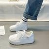 Белые туфли на толстой подошве с круглым носком для женской весны 2025 года, новая корейская версия, модные, универсальные, повседневные спортивные туфли