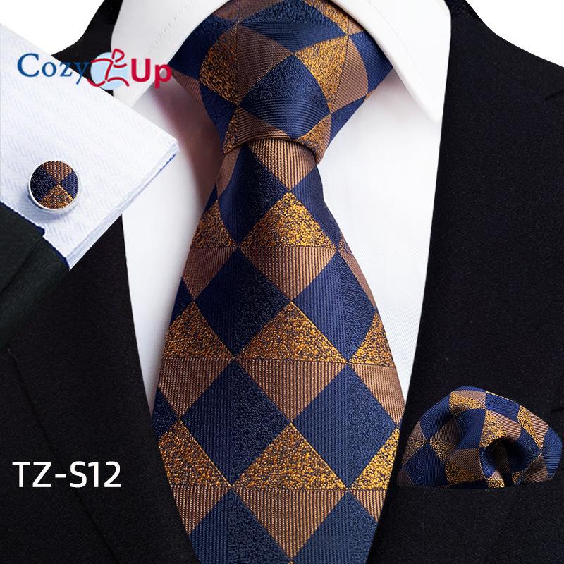 Cozy Up Набор из трех предметов, модный деловой мужской галстук с узором пейсли, включает в себя галстук, запонки, носовой платок