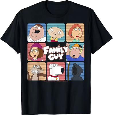 Family Guy Iconic Griffin Family Group Shot Big Chest Panels T-Shirt