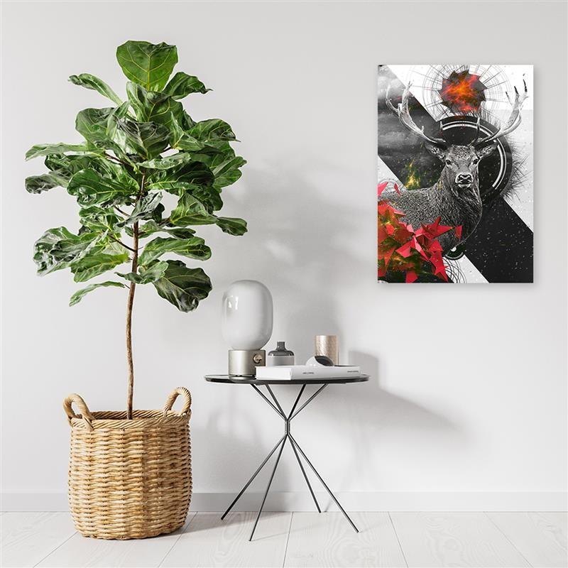 Печать на холсте Олень Абстракт Цветной