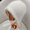 Японский дизайнер жемчужный бант из кроличьей шерсти принцесса шляпа высокая фактура ручной работы rhinobarn split теплая шерстяная шапка для женщины