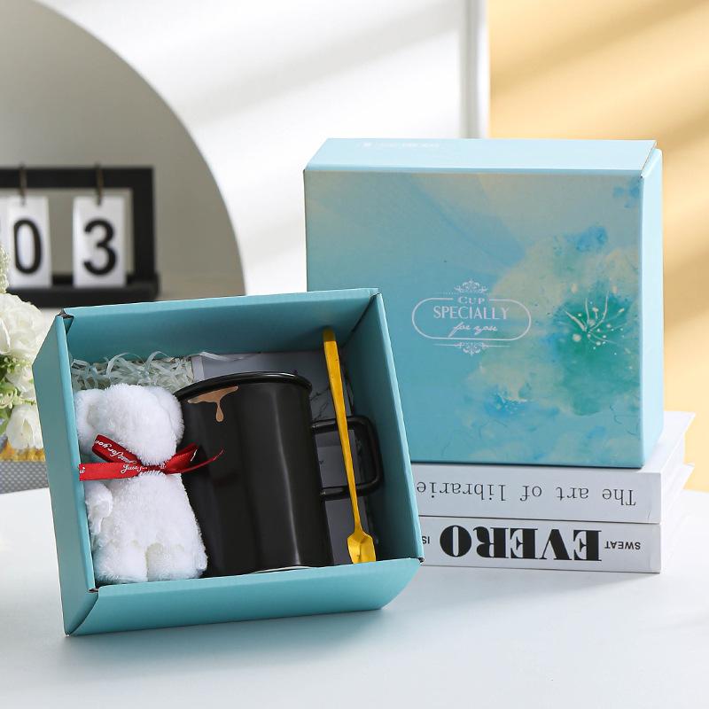 Creative Geometric Vertical Pattern Cup Ceramic Cup Mug Gift Souvenir Couple Cup