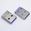 Фиолетовый Высокотоковый 5-жильный USB-разъем типа "папа" для зарядных и дата-кабелей