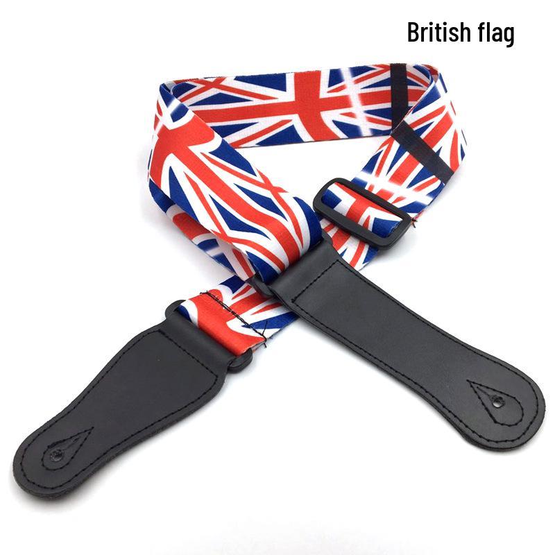 Полиэстеровый гитарный ремень в этническом стиле - Народный классический дизайн, Расширенное плечо для электро- и бас-гитар.