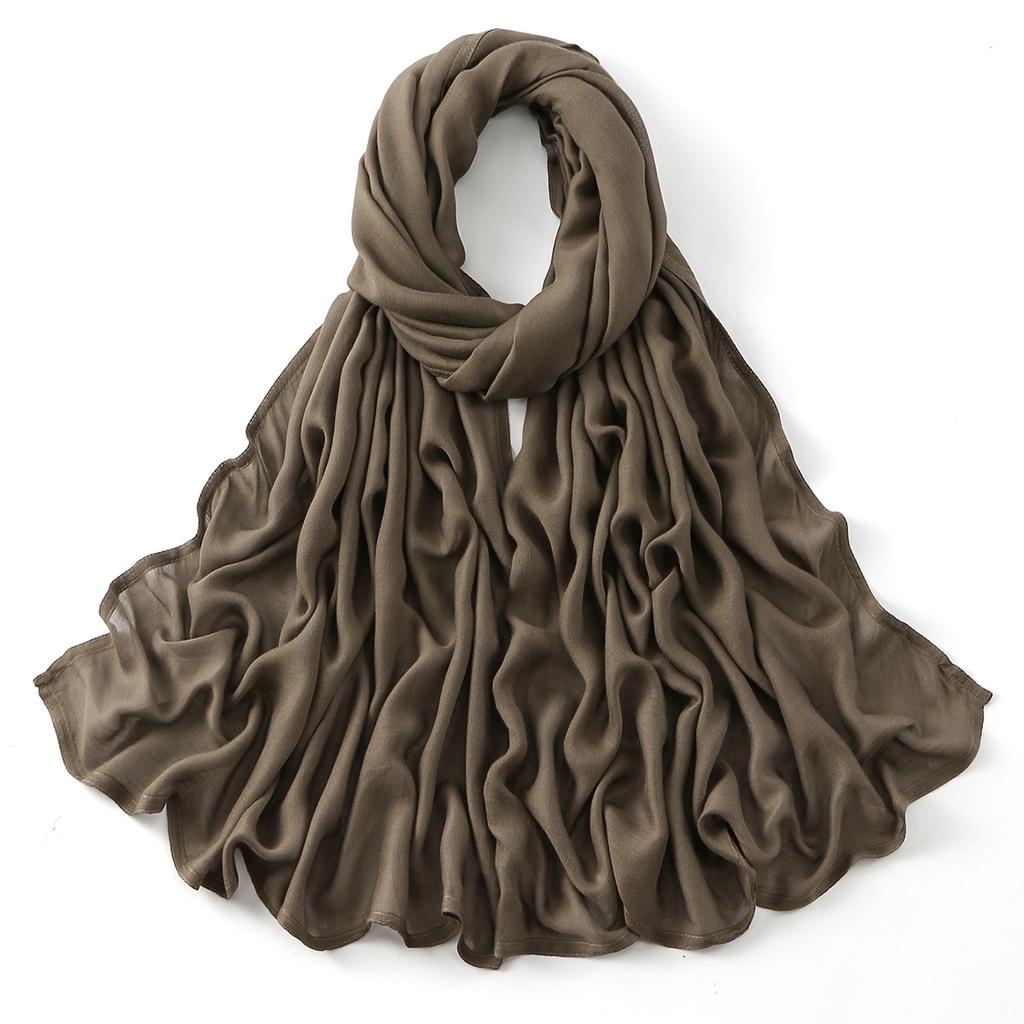 Muslim Modal Hijab Cotton Rayon Scarf for Women Double Stitching Wide Edge Rayon Shawl Islamic Thin Soft Viscose Turban Headband
