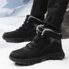 Men's Winter Warm Snow Boots Lace-Up Non-Slip Water Resistant Work Ankle Booties Shoes Faux Fur Lined Outdoor Walking Hiking High-Top Sneakers for Men