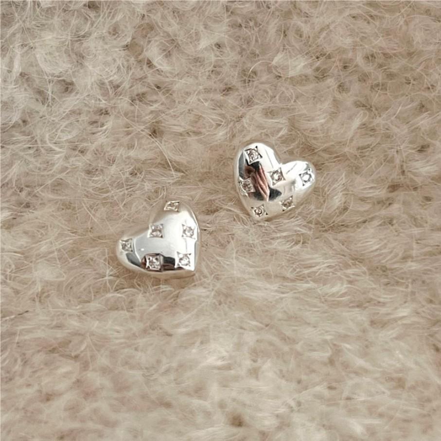 Fashion Jewelry Sterling Sliver Small Zircon Heart Stud Earring for Ladies 18K Gold Plated 925 Silver Earrings Piercing Jewelry