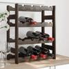 VidaXL Bottle Rack for 16 Bottles Black Solid Pine Wood 373400