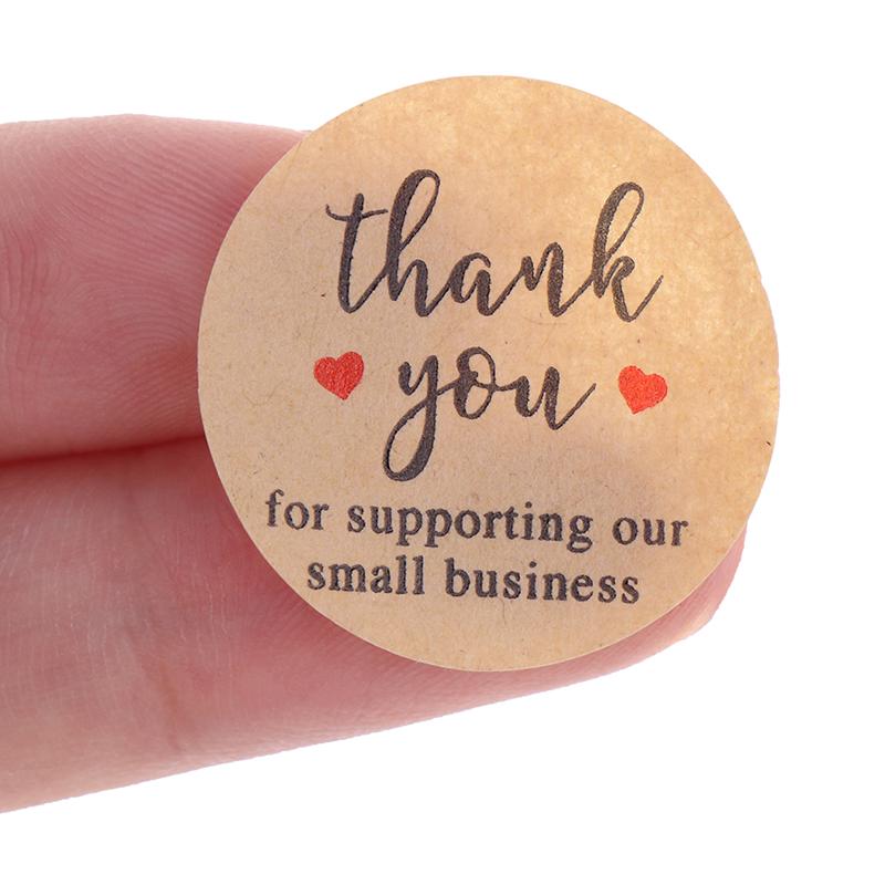 500 этикеток/рулон Круглая натуральная крафт-бумага Спасибо Наклейка Печать Этикетки Наклейка