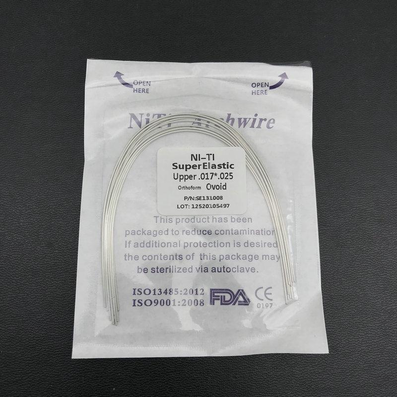 Суперэластичные ортодонтические дуги из никель-титана - Прямоугольные и Овальные, 10 штук