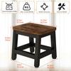 IBUYKE Step Stool, Step Stool, Footstool with Non-Slip Backrest, Wooden Chair for Kids, Bedroom, Bathroom, Living Room, Kitchen, Brown, Depth 25.5cm,