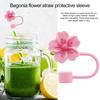 7Pcs Flower Shape Straw Cap Leak-Proof Dustproof 10mm Straw Cover Reusable Drinking Straw Accessories Kids Party Favors