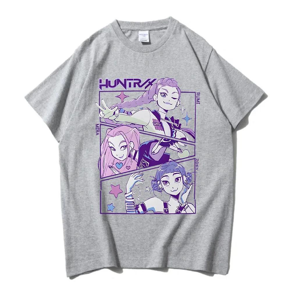 Трендовые свободные топы унисекс уличная хип-хоп мода повседневная футболка аниме K-pop футболки охотников на демонов Харадзюку с круглым вырезом повседневная рубашка подарок