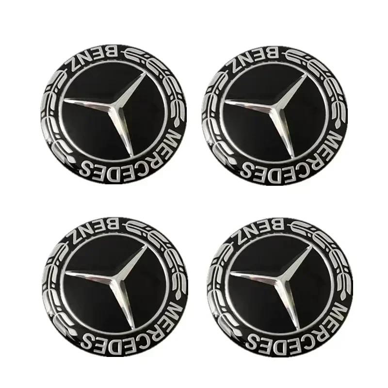 CQN1 4PCS 56mm 65mm Car Wheel Center Hub Emblem Sticker for MERCEDES BENZ W203 W204 W205 W209 W210 W211 W212 W176 W166 W163 W221