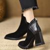 Small Martin Boots Platform 2025 Winter New Fashionable and Comfortable Women's Boots High Heels Thick Heel Pointed Short Boots