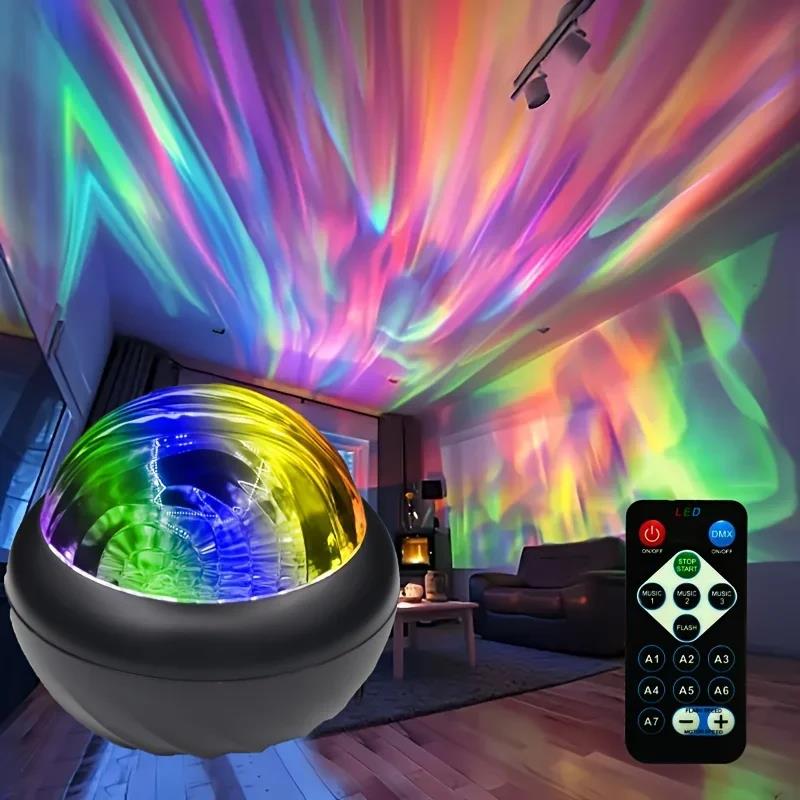 Mystic Aurora LED Sphere - USB Remote Control Adjustable Brightness Christmas Decoration Multi-color Northern Lights Projector
