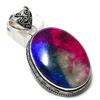 Радужный солнечный кварц драгоценный камень ручной работы подвеска из стерлингового серебра 925 пробы 2,36" Z3U99