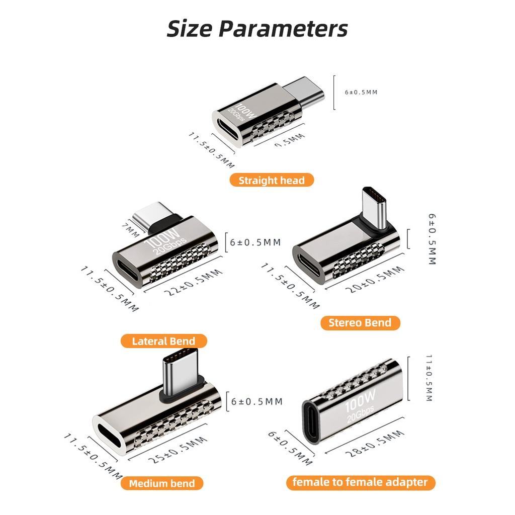 FONKEN Адаптер USB3.2 OTG Type C, 100 Вт, передача данных, 20 Гбит/с, цинковый сплав, быстрая зарядка, видеоразъем 8K для телефона, планшета
