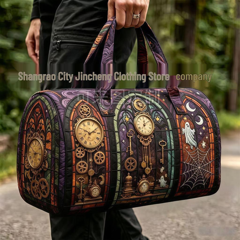 3D Gothic Stained Glass Print Halloween Gym Bag - Multi-functional Travel Bag