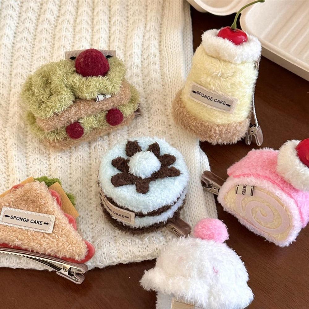 Puff Afternoon Tea Dessert Hair Clip Cupcake Strawberry Cake Plush Pendant Hair Styling Accessory