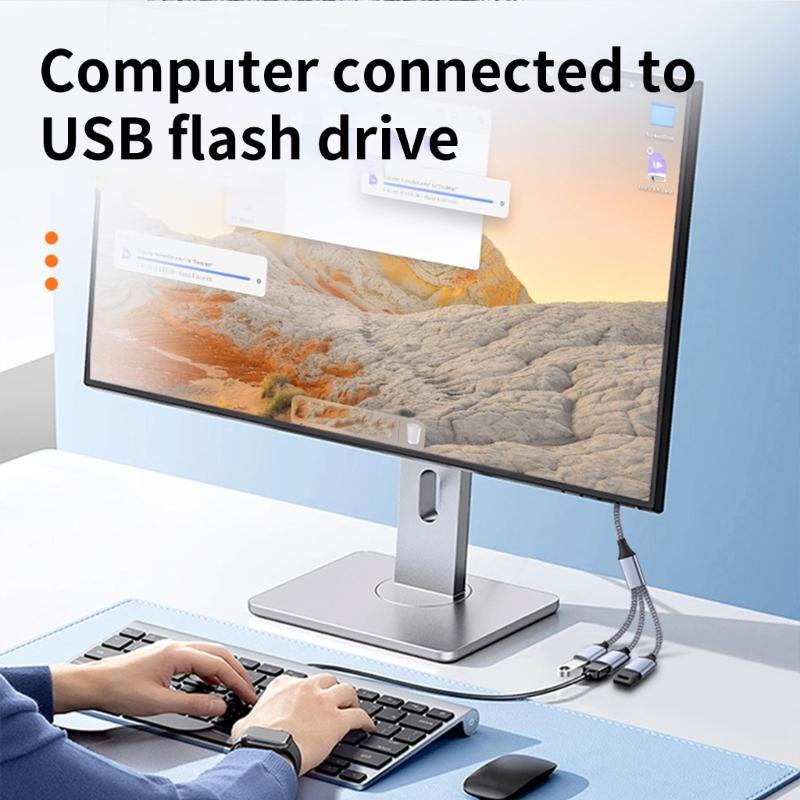 1 шт. 3 в 1 Type C Хост-разветвитель питания USB Type C Адаптер на USB2.0 OTG Type C Штекер-Розетка Кабель для данных и зарядки