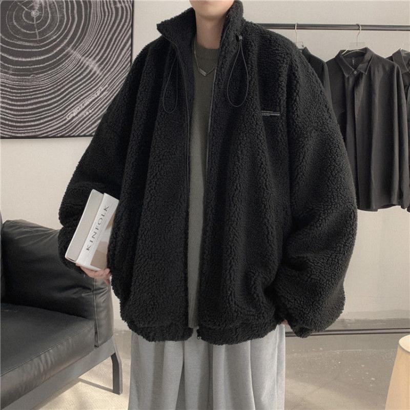 Lamb's Fleece Jacket Men's Models Autumn and Winter Korean Version of Loose Handsome Men's Winter Plus Thick Jacket