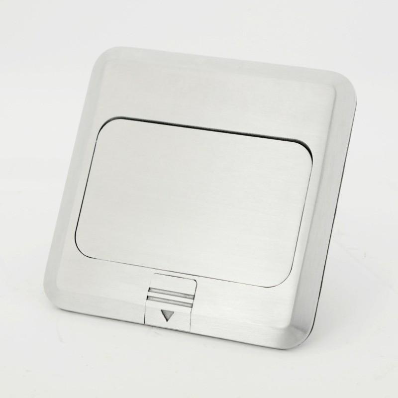 Square Style Network Computer Ground Plug Factory Aluminum Alloy Waterproof Ground Socket Damping Pop-up Floor Socket