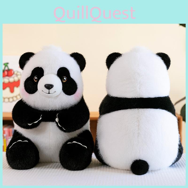 Плюшевая игрушка панда с наполнителем из полипропиленового хлопка, мягкий короткий мех, чучело животного, подарок для детей