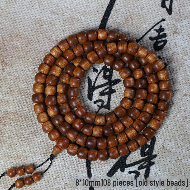 «Мужской браслет Taihang Aged Cypress — ювелирные изделия из черных масляных бусин Будды»