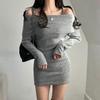 Корейское Стильное Маленькое Острое Девушка Bodycon Платье: Одноплечий топ-камзол с лацканом, облегающая короткая юбка для весны/осени
