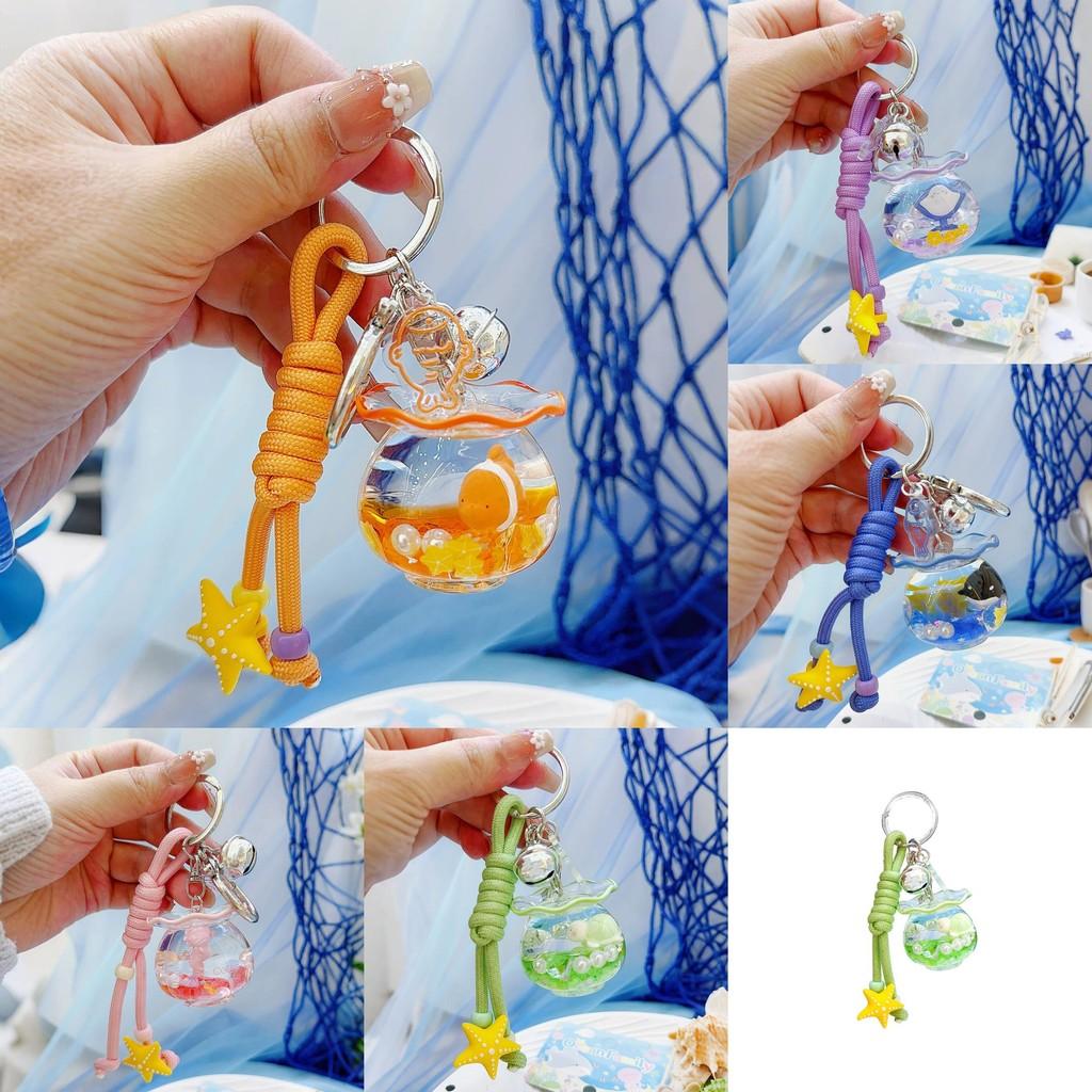 Fish Ocean Tank Keyring With Seals Turtles Seahorses Design For Lovers Aquarium