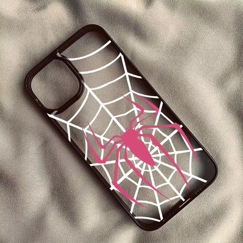Gothic Spider Design Drop Resistant Phone Case for iPhone 17 Air 16 15 13 12 11 ProMax Pro Plus Transparent Slim Fit Bumper
