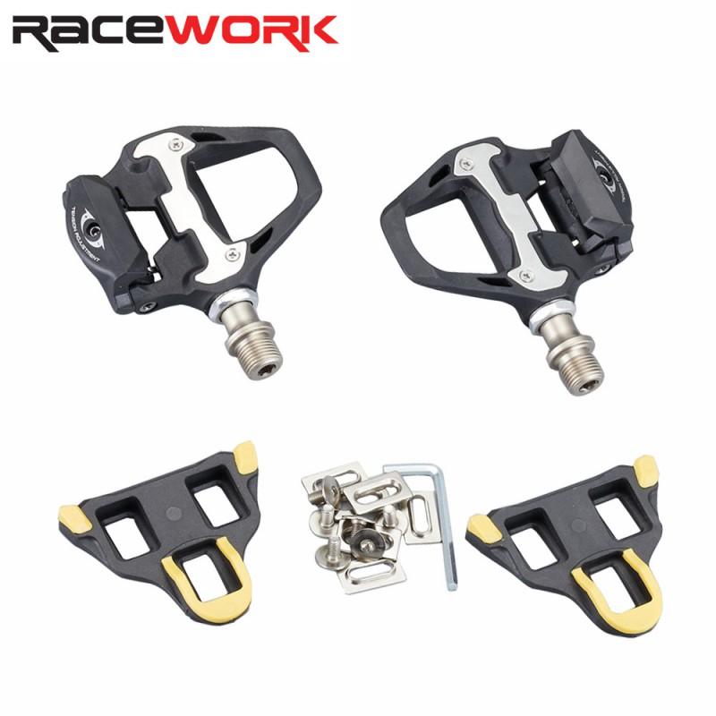 RACEWORK R21 Road Bike Pedals With Bearings Compatible SPD LOOK Cleats Alloy Material