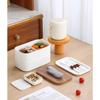 Горячая продажа INS Wood Grain двухслойный пластиковый ланч-бокс для микроволновой печи взрослый ланч-бокс Bento Box ланч-бокс